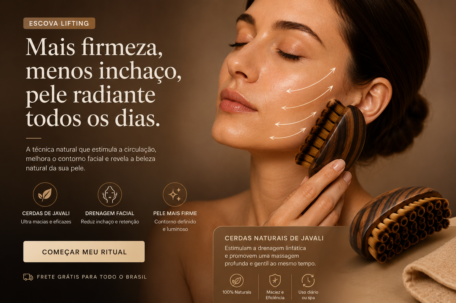 Escova facial Lumen para drenagem linfática — mais firmeza, menos inchaço, pele radiante todos os dias